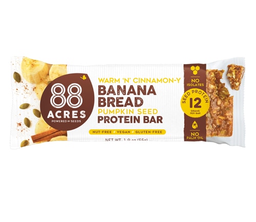 88 ACRES Nut Free Pumpkin Seed Protein Bar Banana Bread