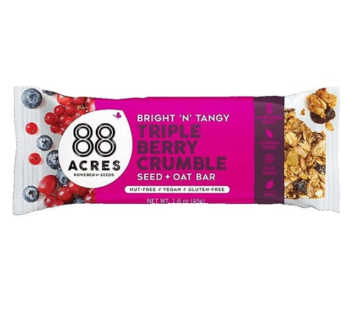 88 ACRES Nut Free Seed + Oat Bar Triple Berry Crumble