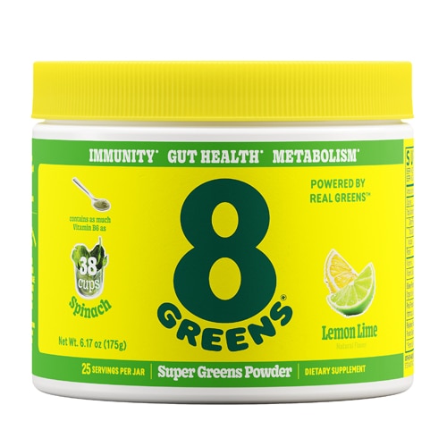 8Greens Super Greens Powder 25 Servings Lemon Lime