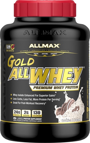 ALLMAX Nutrition Gold AllWhey Premium Whey Protein Powder Cookies & Cream