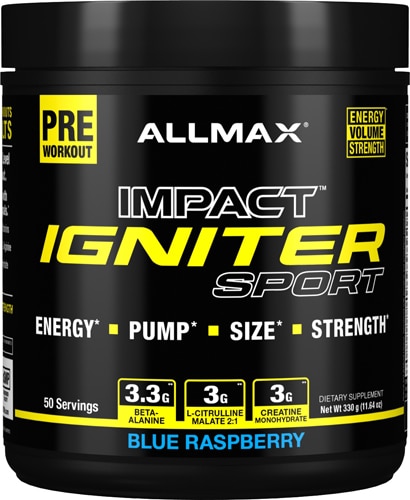 ALLMAX Nutrition Impact Igniter Sport Blue Raspberry