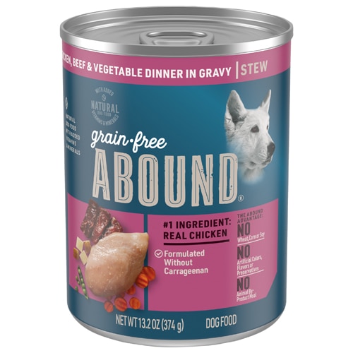 Abound Grain Free Natural Dog & Puppy Wet Food Beef & Vegetable