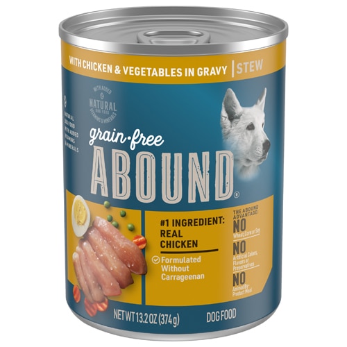 Abound Grain Free Natural Dog & Puppy Wet Food Chicken & Vegetable in Gravy