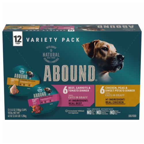 Abound Wet Dog Food Chicken & Beef Dinner Variety Pack