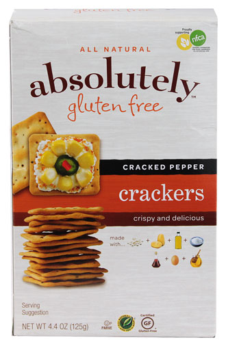 Absolutely Gluten Free All Natural Crackers Cracked Pepper