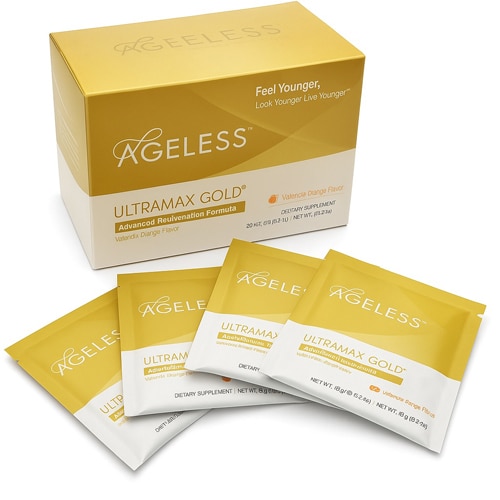 Ageless Foundation Laboratories UltraMAX Gold Effervescent Powder - Multivitamin & Collagen Valencia Orange