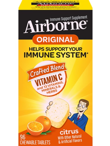 Airborne Immune Support Vitamin C + 13 Vitamins Minerals & Herbs Citrus