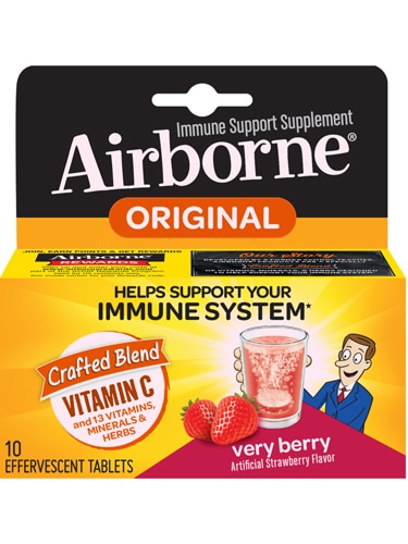 Airborne Immune Support Vitamin C + 13 Vitamins Minerals & Herbs Very Berry