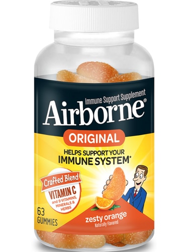 Airborne Immune Support Vitamin C + 9 Vitamins Minerals & Herbs Zesty Orange