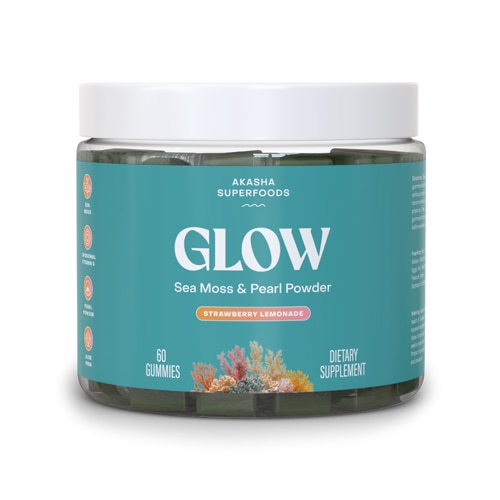 Akasha Superfoods Sea Moss Glow Gummies Strawberry Lemonade