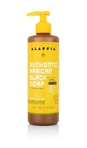 Alaffia Authentic African Black Soap All In One - Hemp Olive Leaf