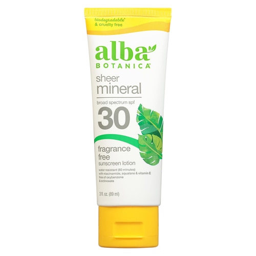 Alba Botanica Sheer Mineral SPF 30 Sunscreen Lotion Fragrance Free