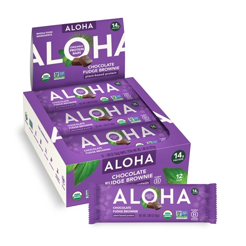 Aloha Organic Plant-Based Protein Bar Chocolate Fudge Brownie