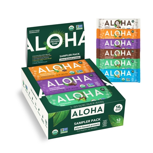 Aloha Organic Plant-Based Protein Bars Sampler Pack