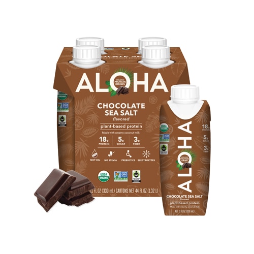 Aloha Organic Plant Based Protein Shakes - Tetra Chocolate Sea Salt