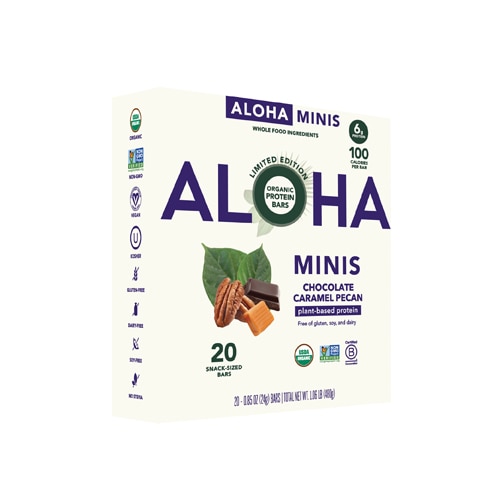 Aloha Protein Mini Bars Chocolate Caramel Pecan