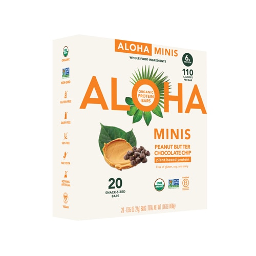 Aloha Protein Mini Bars Peanut Butter Chocolate Chip