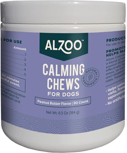 Alzoo Calming Supplement For Dogs Soft Chews Peanut Butter