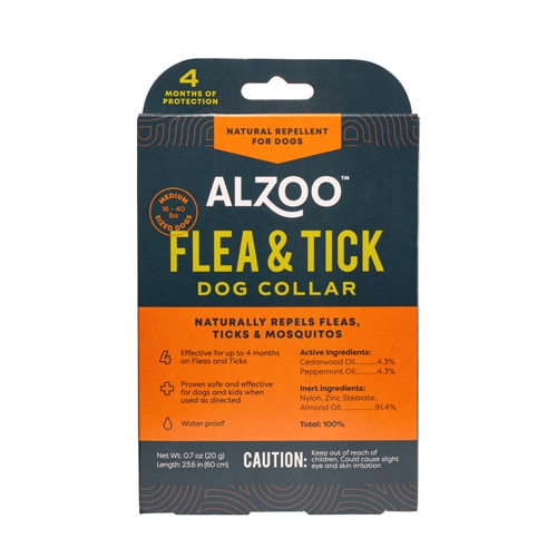 Alzoo Flea & Tick Medium Dog Collar Plant-Based - Medium