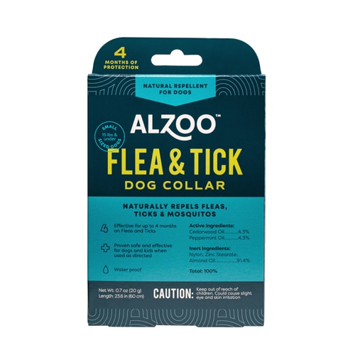 Alzoo Flea & Tick Small Dog Collar Plant-Based - Small