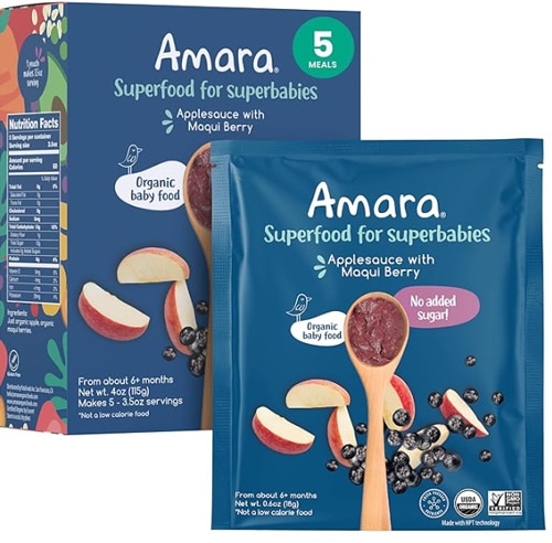 Amara Organic Baby Superfood Applesauce with Maqui Berry