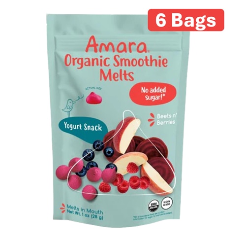 Amara Organic Smoothie Melts Kids Yogurt Snack Beets n' Berries