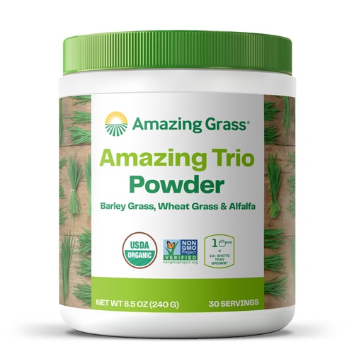 Amazing Grass Amazing Trio Powder Barley Grass Wheat Grass & Alfalfa Powder