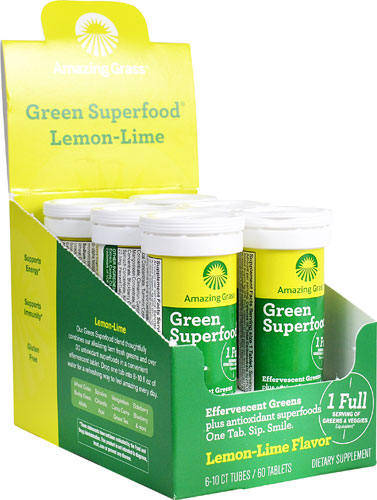 Amazing Grass Fizzy Green Tablets Superfood Lemon Lime