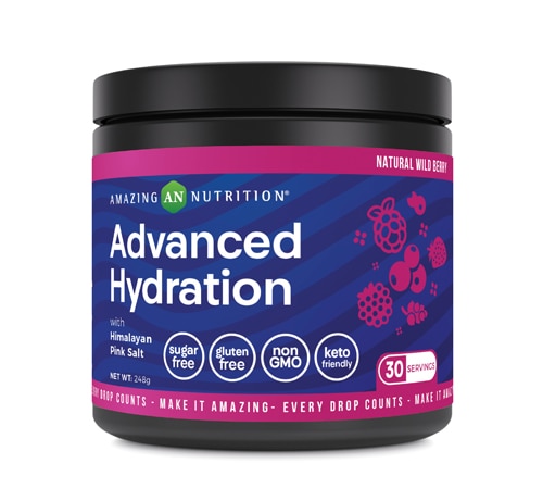 Amazing Nutrition Advanced Hydration with Himalayan Pink Salt Natural Wild Berry