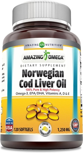 Amazing Nutrition Amazing Omega Norwegian Cod Liver Oil Fresh Lemon