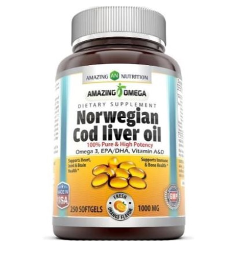 Amazing Nutrition Amazing Omega Norwegian Cod Liver Oil Fresh Orange