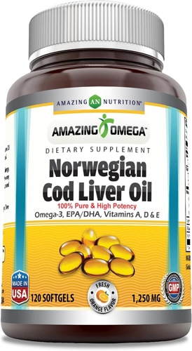 Amazing Nutrition Amazing Omega Norwegian Cod Liver Oil Fresh Orange