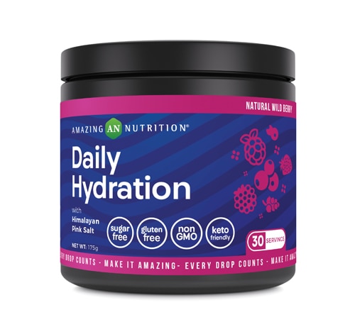 Amazing Nutrition Daily Hydration with Himalayan Pink Salt Natural Wild Berry