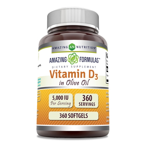 Amazing Nutrition Vitamin D3 with Organic Olive Oil