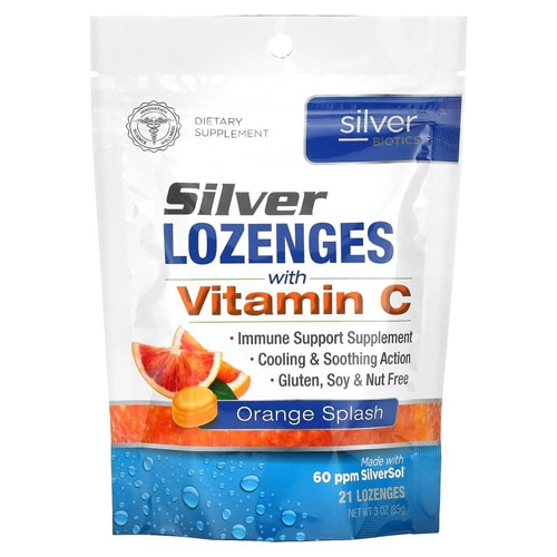 American Biotech Labs Silver Lozenges with Vitamin C Orange Splash