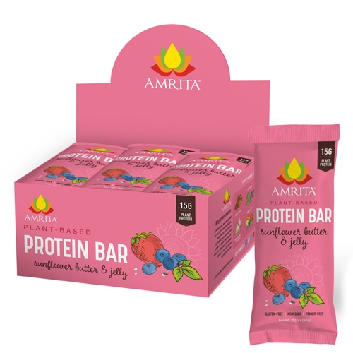 Amrita Non-GMO Plant Protein Bars Sunflower Butter & Jelly