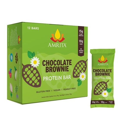 Amrita Plant Protein Bars with Fiber Chocolate Brownie