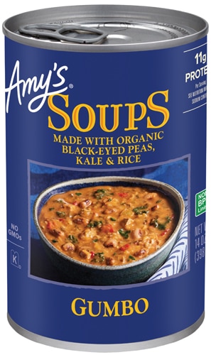 Amy's Organic Soup Gumbo with Black-Eyed Peas Kale & Rice