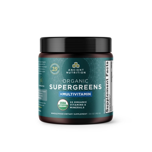 Ancient Nutrition Organic SuperGreens Powder + Multivitamin, 12 Servings