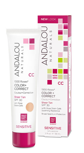 Andalou Naturals 1000 Roses CC Color + Correct SPF 30 Sheer Tan