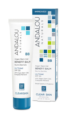 Andalou Naturals Clear Skin Argan Stem Cell BB Benefit Balm Un-Tinted SPF 30