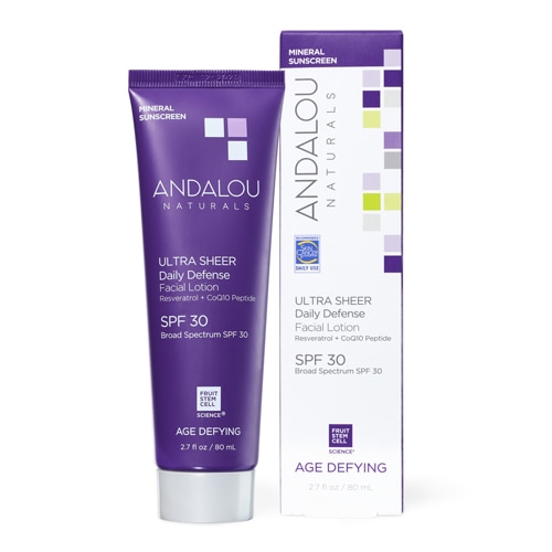 Andalou Naturals Facial Lotion Age Defying Ultra Sheer Daily Defense Mineral SPF 30