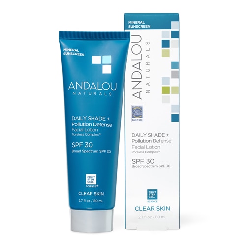 Andalou Naturals Facial Lotion Clear Skin Daily Shade + Pollution Defense Mineral SPF 30