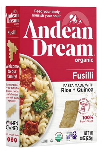 Andean Dream Organic Quinoa Pasta Fusilli Gluten Free