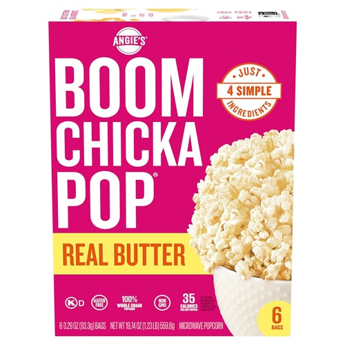 Angie's BoomChickaPop Gluten Free Microwave Popcorn Real Butter