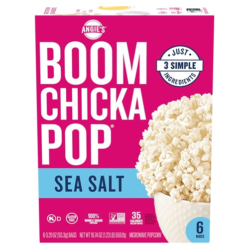 Angie's BoomChickaPop Gluten Free Microwave Popcorn Sea Salt