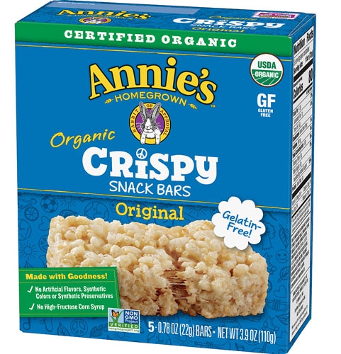 Annie's Homegrown Organic Crispy Snack Bars Original