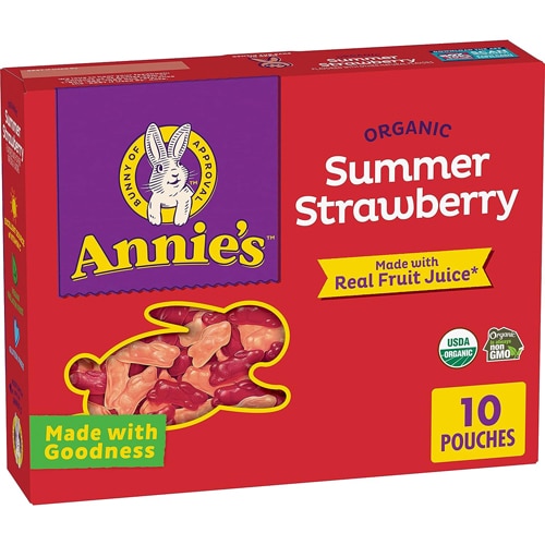 Annie's Homegrown Organic Bunny Fruit Snacks Summer Strawberry