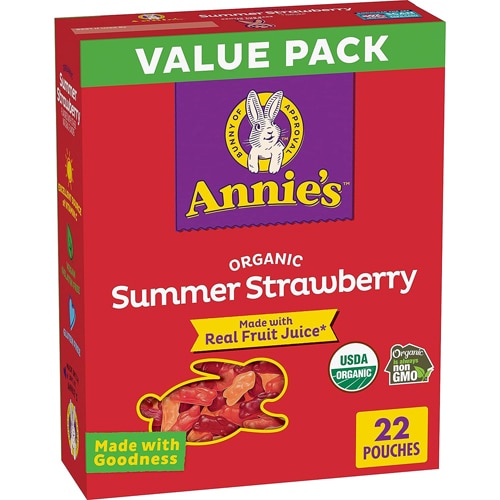 Annie's Homegrown Organic Bunny Fruit Snacks Summer Strawberry