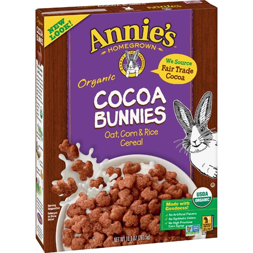 Annie's Homegrown Organic Fair Trade Cocoa Bunnies Cereal